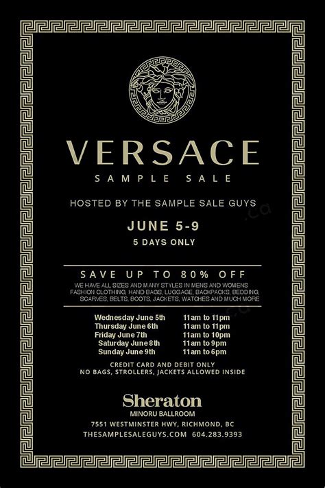 sample sale versace|Versace clearance sale.